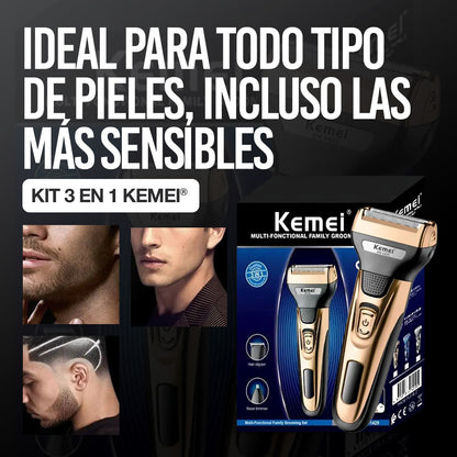 Kit 3 EN 1 - Afeitado Suave y sin Irritaciones Kemei